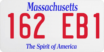 MA license plate 162EB1
