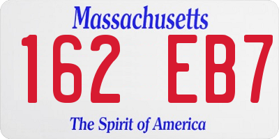 MA license plate 162EB7