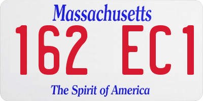 MA license plate 162EC1