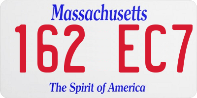 MA license plate 162EC7
