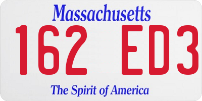 MA license plate 162ED3