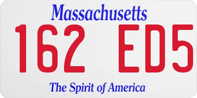 MA license plate 162ED5