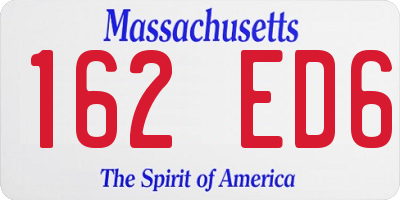 MA license plate 162ED6
