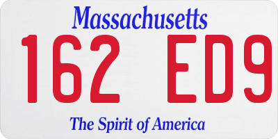 MA license plate 162ED9