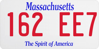 MA license plate 162EE7