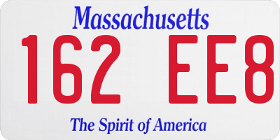 MA license plate 162EE8