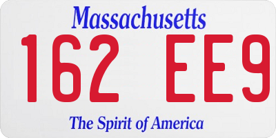 MA license plate 162EE9
