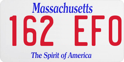 MA license plate 162EF0