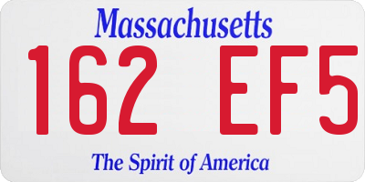 MA license plate 162EF5