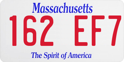 MA license plate 162EF7