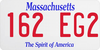 MA license plate 162EG2