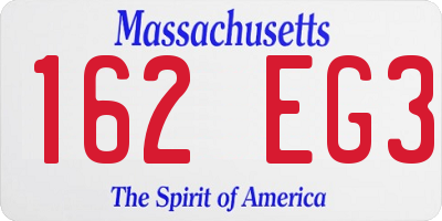 MA license plate 162EG3