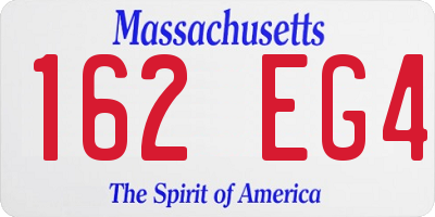 MA license plate 162EG4