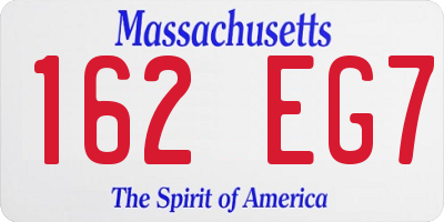MA license plate 162EG7