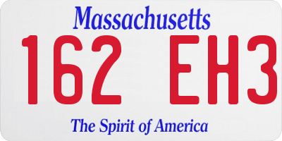 MA license plate 162EH3