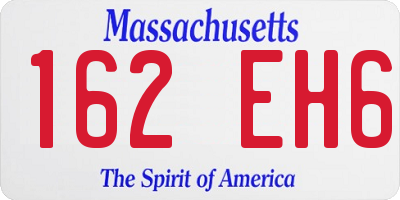 MA license plate 162EH6