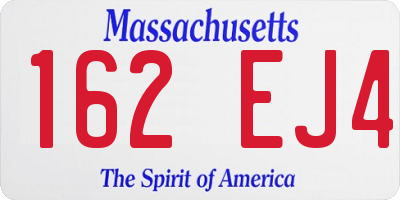 MA license plate 162EJ4
