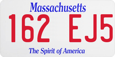 MA license plate 162EJ5