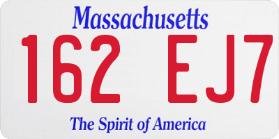 MA license plate 162EJ7