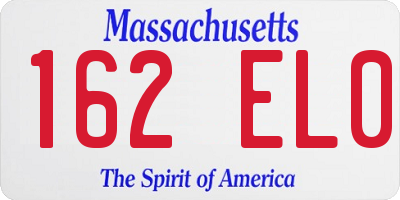 MA license plate 162EL0