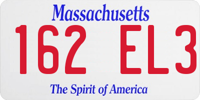 MA license plate 162EL3