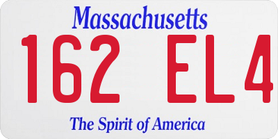 MA license plate 162EL4