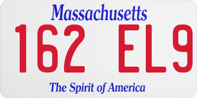 MA license plate 162EL9