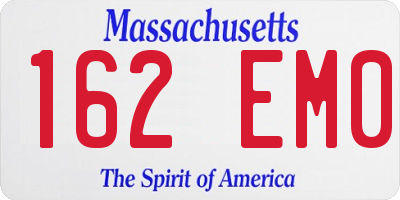 MA license plate 162EM0
