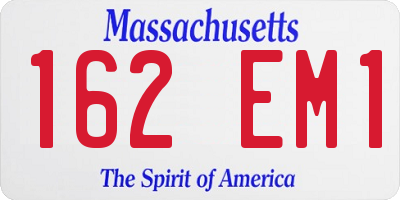 MA license plate 162EM1