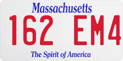 MA license plate 162EM4
