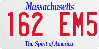 MA license plate 162EM5