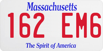 MA license plate 162EM6