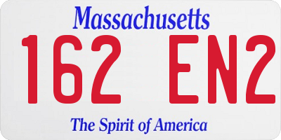 MA license plate 162EN2
