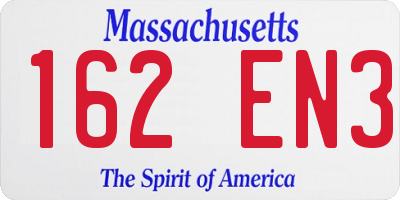 MA license plate 162EN3