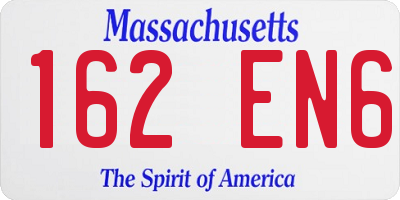 MA license plate 162EN6