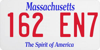 MA license plate 162EN7