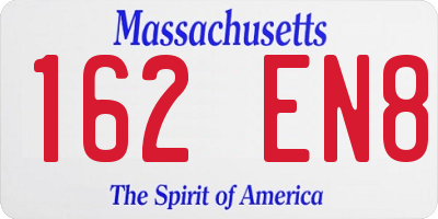 MA license plate 162EN8