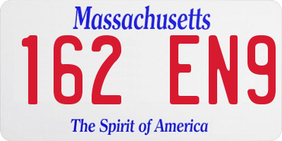 MA license plate 162EN9