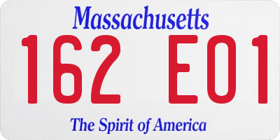 MA license plate 162EO1