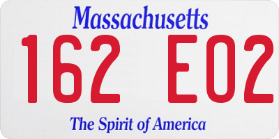 MA license plate 162EO2