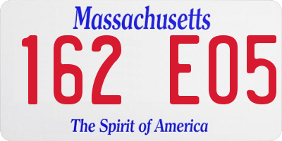 MA license plate 162EO5