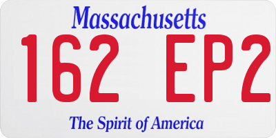 MA license plate 162EP2