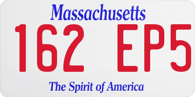 MA license plate 162EP5