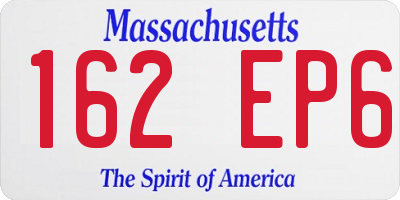 MA license plate 162EP6