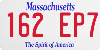 MA license plate 162EP7
