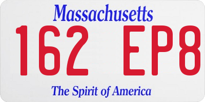 MA license plate 162EP8
