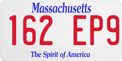 MA license plate 162EP9