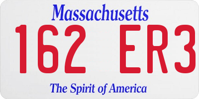 MA license plate 162ER3