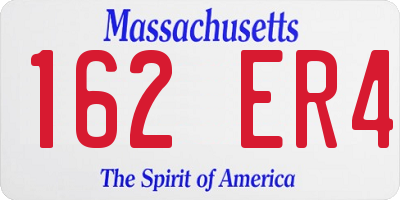 MA license plate 162ER4