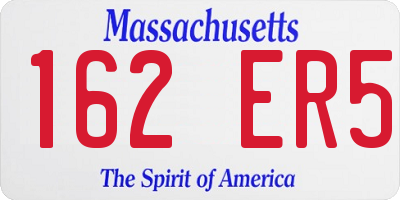MA license plate 162ER5